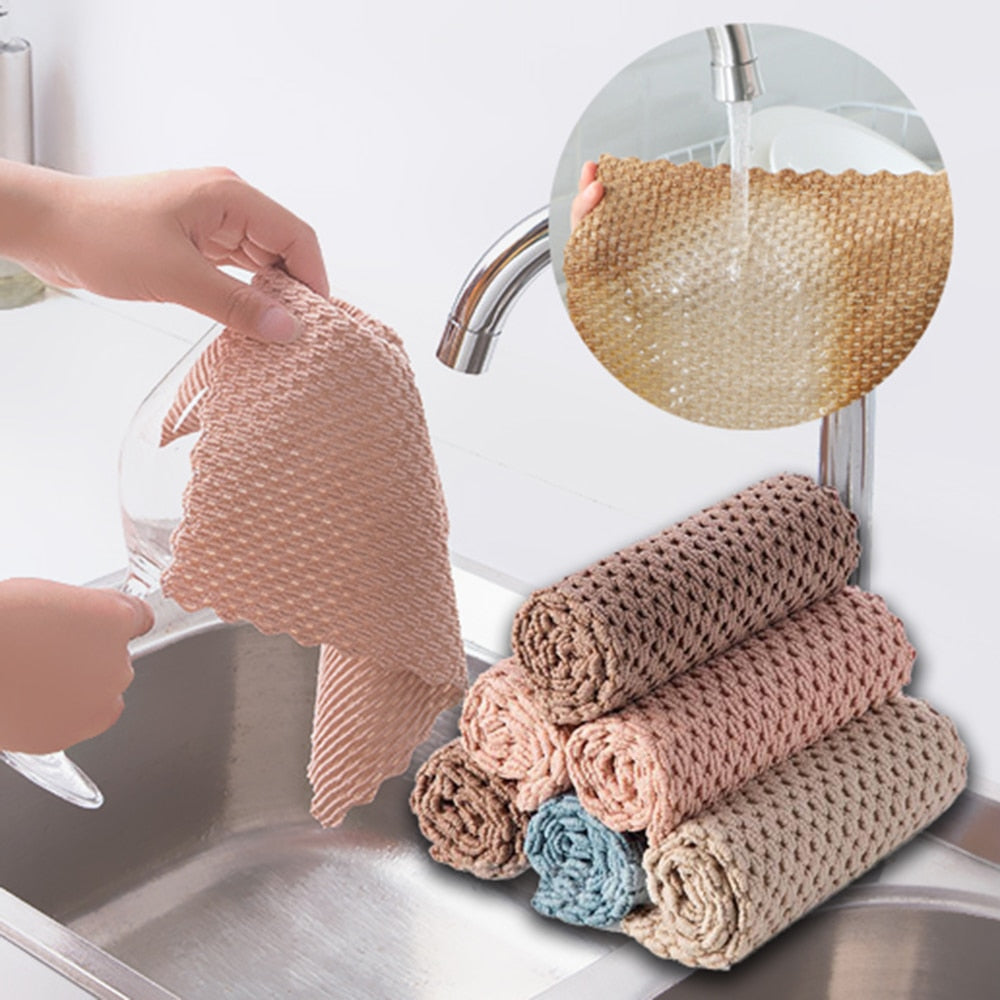 Anyi Dish Towels for Kitchen, Absorbent Cotton Kitchen Towels for