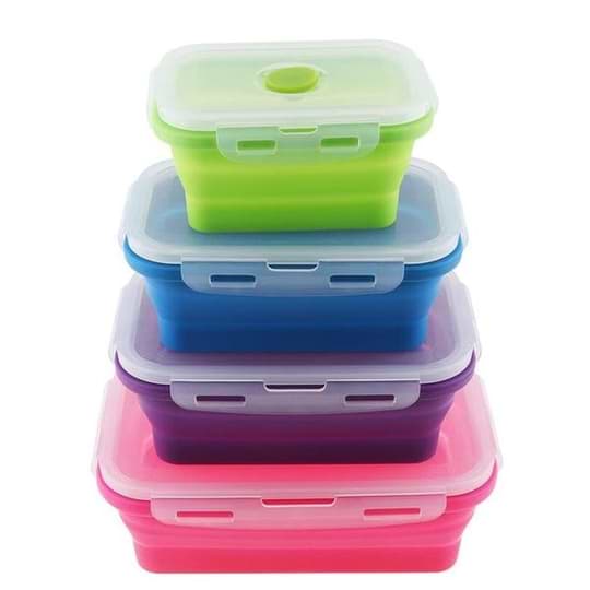 collapsible food storage container set - silicon tupperware food