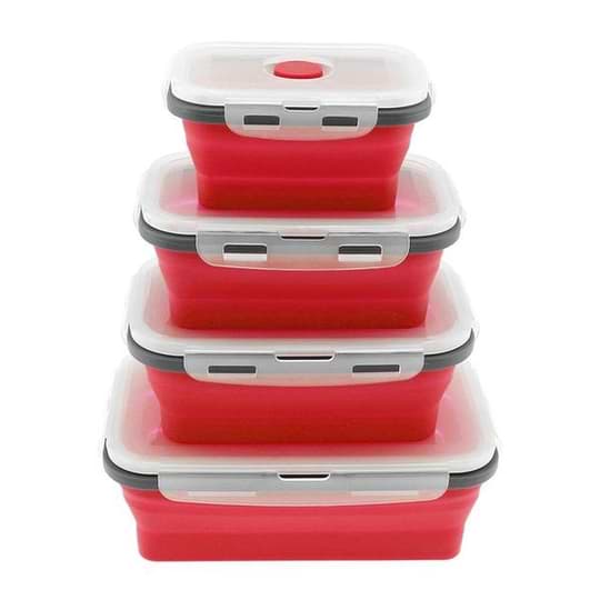 Zero Waste Lunch Boxes - Set 4 Portable Reusable Folding Boxes