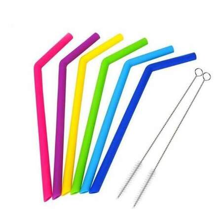 Rainbow Silicone Straw Set - Eco-Friendly