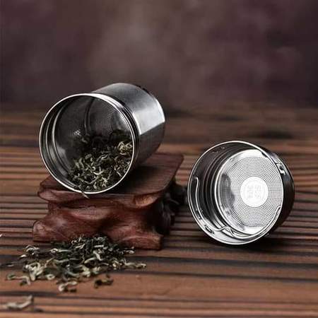 Double Wall Glass Tea Mug With Stainless Steel Tea Infuser & Bamboo Lid -  450ml