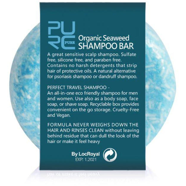 100% Pure Seaweed Shampoo Bar gentle, environmentally friendly, cost effective and convenient packed full of essential oils and fresh ingredients without chemicals or scary additives .